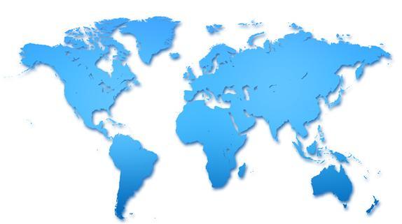 World map showing global deployment and technical support coverage